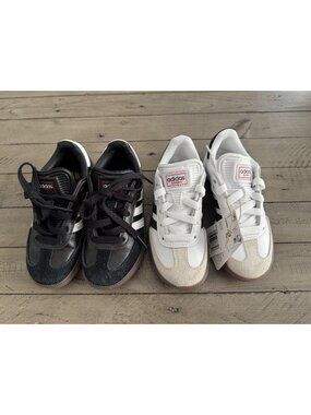 Adidas Youth Samba Soccer Shoes White + Kids Indoor Shoes Black 10.5 / 11